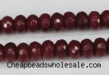 CCN1991 15 inches 6*10mm faceted rondelle candy jade beads wholesale