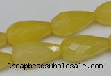 CCN202 15.5 inches 12*22mm faceted teardrop candy jade beads