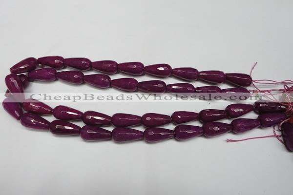 CCN2148 15.5 inches 10*20mm faceted teardrop candy jade beads