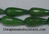 CCN2151 15.5 inches 10*25mm faceted teardrop candy jade beads