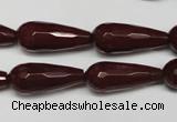 CCN2154 15.5 inches 10*25mm faceted teardrop candy jade beads