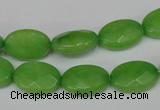 CCN216 15.5 inches 10*14mm faceted oval candy jade beads