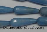 CCN2160 15.5 inches 10*30mm faceted teardrop candy jade beads