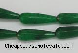 CCN2174 15.5 inches 8*25mm faceted teardrop candy jade beads