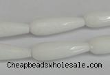 CCN2176 15.5 inches 8*25mm faceted teardrop candy jade beads