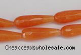 CCN2177 15.5 inches 8*25mm faceted teardrop candy jade beads