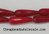 CCN2178 15.5 inches 8*25mm faceted teardrop candy jade beads