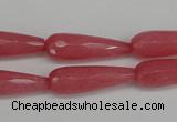 CCN2180 15.5 inches 8*25mm faceted teardrop candy jade beads