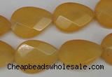 CCN2192 15.5 inches 15*20mm faceted flat teardrop candy jade beads