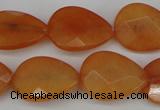 CCN2193 15.5 inches 15*20mm faceted flat teardrop candy jade beads