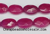 CCN220 15.5 inches 12*16mm faceted oval candy jade beads