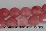 CCN2231 15.5 inches 12mm faceted coin candy jade beads wholesale