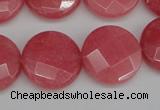 CCN2235 15.5 inches 20mm faceted coin candy jade beads wholesale