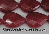 CCN2329 15.5 inches 18*25mm faceted flat teardrop candy jade beads