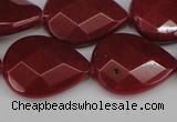 CCN2330 15.5 inches 18*25mm faceted flat teardrop candy jade beads