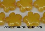 CCN2340 15.5 inches 20mm carved flower candy jade beads wholesale