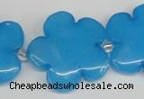 CCN2358 15.5 inches 30mm carved flower candy jade beads wholesale