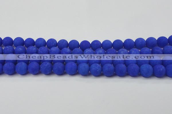 CCN2493 15.5 inches 12mm round matte candy jade beads wholesale