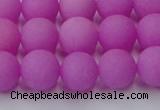 CCN2526 15.5 inches 12mm round matte candy jade beads wholesale