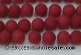 CCN2530 15.5 inches 6mm round matte candy jade beads wholesale