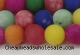 CCN2556 15.5 inches 14mm round mixed color matte candy jade beads