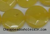 CCN260 15.5 inches 25mm faceted coin candy jade beads wholesale