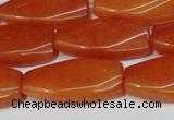 CCN2620 15.5 inches 15*30mm twisted rectangle candy jade beads