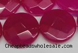 CCN270 15.5 inches 25mm faceted coin candy jade beads wholesale