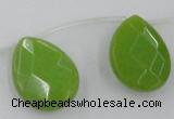 CCN2721 Top-drilled 18*25mm briolette candy jade beads wholesale