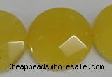 CCN280 15.5 inches 30mm faceted coin candy jade beads wholesale