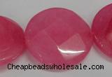 CCN282 15.5 inches 30mm faceted coin candy jade beads wholesale