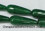 CCN2888 15.5 inches 10*30mm faceted teardrop candy jade beads