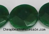 CCN289 15.5 inches 30mm faceted coin candy jade beads wholesale