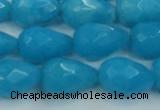 CCN3009 15.5 inches 10*15mm faceted teardrop candy jade beads