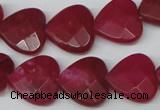 CCN345 15.5 inches 15*15mm faceted heart candy jade beads wholesale