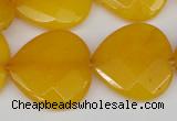 CCN370 15.5 inches 25*25mm faceted heart candy jade beads wholesale