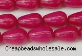 CCN3752 15.5 inches 8*12mm teardrop candy jade beads wholesale