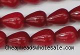 CCN3764 15.5 inches 10*14mm teardrop candy jade beads wholesale