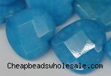 CCN377 15.5 inches 25*25mm faceted heart candy jade beads wholesale