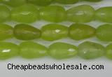 CCN3781 15.5 inches 8*12mm faceted teardrop candy jade beads