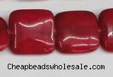 CCN3804 15.5 inches 20*20mm square candy jade beads wholesale