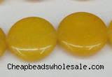 CCN3830 15.5 inches 20mm flat round candy jade beads wholesale