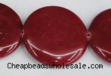 CCN3843 15.5 inches 30mm flat round candy jade beads wholesale