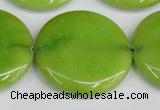 CCN3856 15.5 inches 35mm flat round candy jade beads wholesale