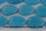 CCN3871 15.5 inches 13*18mm flat teardrop candy jade beads