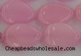 CCN3890 15.5 inches 18*25mm flat teardrop candy jade beads