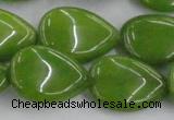 CCN3898 15.5 inches 18*25mm flat teardrop candy jade beads