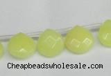 CCN3917 Top-drilled 13*13mm briolette candy jade beads wholesale