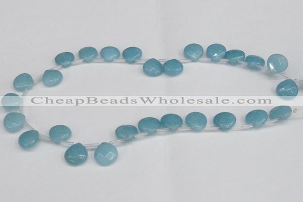 CCN3919 Top-drilled 13*13mm briolette candy jade beads wholesale