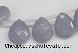 CCN3925 Top-drilled 12*15mm briolette candy jade beads wholesale